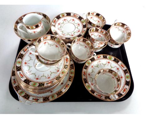 A tray of 19th century china tea service 