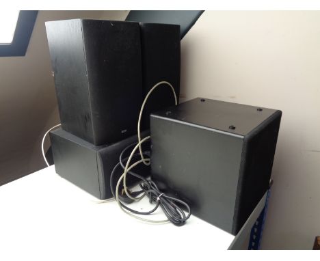 A Bowers &amp; Wilkins LCR 60 S3 speaker, a further pair of Bowers &amp; Wilkins DM6101 3S speakers and a Rel Acoustics sub b