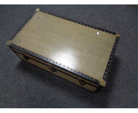 A 20th century metal bound trunk by Watajoy of London.&nbsp;&nbsp;