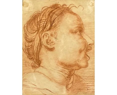 After Andrea del Sarto (1486-1530), an indistinctly signed old master style red chalk portrait of a child, study for a painti