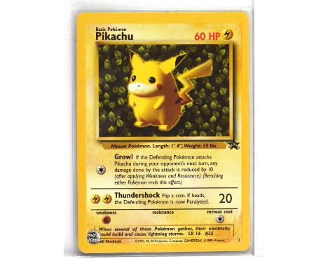 Pokemon TCG. Lot of three Wizards of the Coast Black Star promos holo Mew 9, Pikachu 1 and Arcanine 6. This item is from the 
