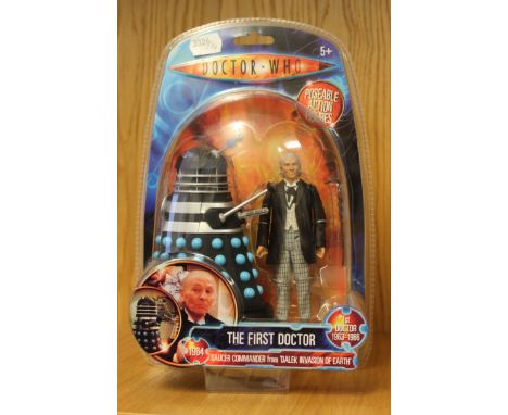 Doctor Who The First Doctor and Saucer Commander from Dalek Invasion of Earth, Action Figure Set, unopened in packaging