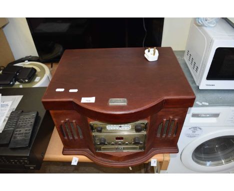 CLASSIC COLLECTORS EDITION WOODEN CASED STEREO RECORD/CD PLAYER