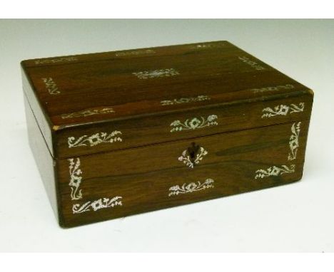 Victorian mother-of-pearl inlaid trinket box   Condition: 
