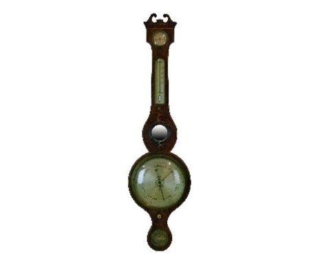 19th Century string inlaid mahogany cased wheel barometer by A & P. Canova of Huntingdon   Condition: 