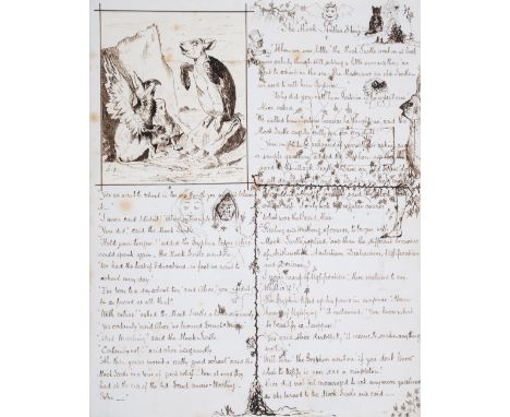 Tenniel (John).- Dalziel Brothers, after. Original manuscript text of 'The Mock Turtle's Story', with inset drawings, 4pp., p