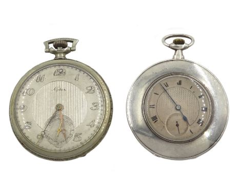 Early 20th century slimline silver pocket watch, top wind, case by Stockwell &amp; Co, London import marks 1910 and an Alpina