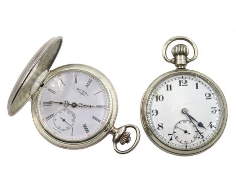 Silver pocket watch by Record Dreadnought, case by Smith &amp; Ewen, Chester 1932 and a silver half hunter pocket watch by Ro