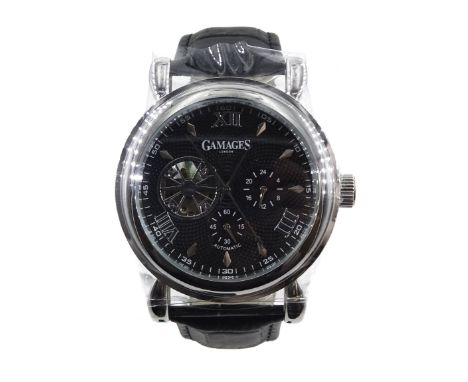 Gamages of London Hour Timer, gentleman's limited edition, stainless steel automatic wristwatch - Condition Report Like new -