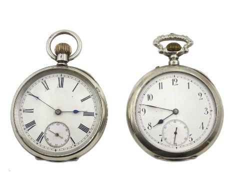 Early 20th century silver pocket watch, inner back case stamped Omega 6220200, London import marks 1919 and a French silver c