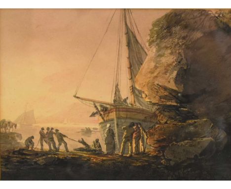William Payne (fl. 1776 - 1830) Near Swansea,1792, signed lower left, watercolour, 12.5 x 16.5 cm, frame 28 x 32 cmProvenance