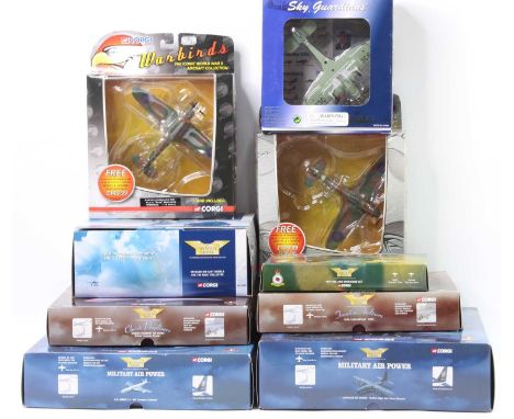 9 various boxed Corgi Aviation Archive and Sky Guardians mixed scale aircraft group, all in original packaging and appear com