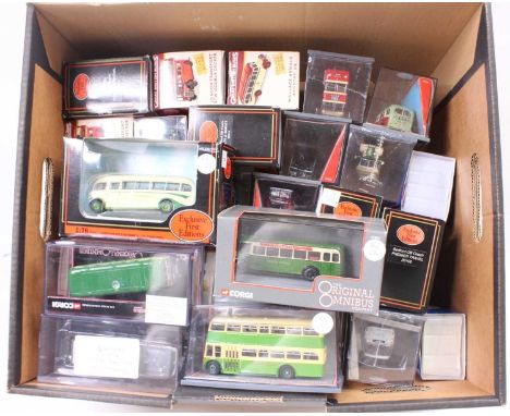 30 various boxed and plastic cased 1/76th scale public transport diecasts, to include EFE, Corgi and others, mixed regions in