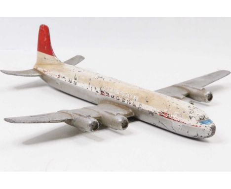 Large scale metal model of a Swissair HB-IBK Passenger Aircraft, loose example, with 2 holes to underside to be raised on dis