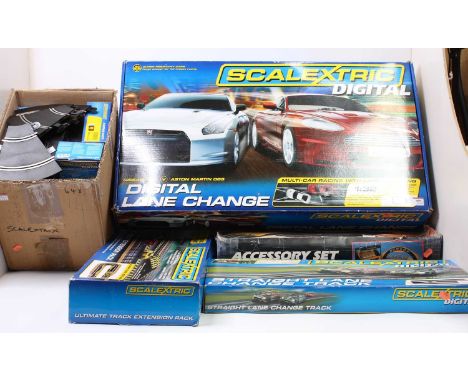 Scalextric Digital lane change set No. C1256 Nissan GT-R V Aston Martin DBS in its original box - set appears to be complete 