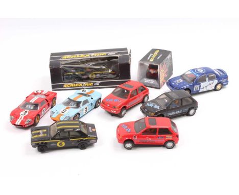 One tray containing a collection of Scalextric slot cars mainly consisting of Ford models such as Fiesta XR2i, Mondeo, Ford G