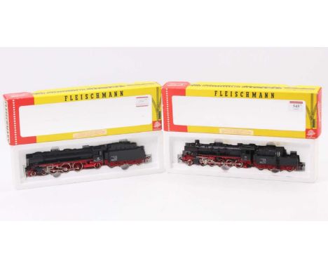 Two Fleischmann H0 locos &amp; tenders: 4175 2-10-0 no.50-058; 4170 4-6-2 no.01-220, both (E-BE)