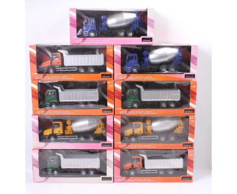 9 boxed Automaxx Collection 1/32nd scale commercial diecast vehicles, all in original boxes, boxes have sun faded