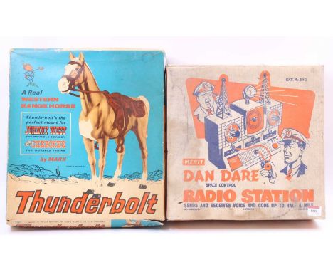 A Marx Toys No. 2061 Johnny West "Thunderbolt" the Horse in its original box, not checked for completeness together with a bo