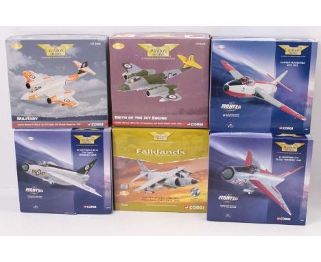 Corgi Aviation Archive 1/72nd scale boxed aircraft group, 6 examples all in the original packaging, reference numbers to incl