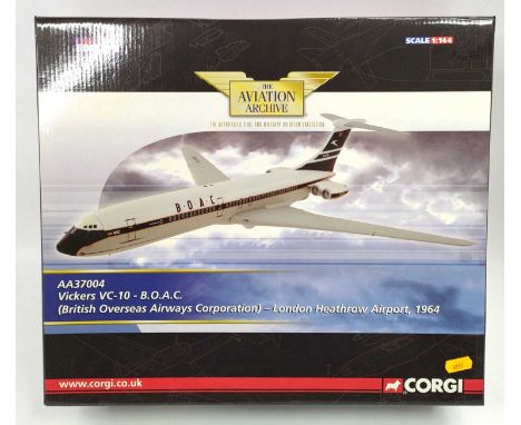 Corgi Aviation Archive AA37004 1/144th scale diecast model of a Vickers VC-10 BOAC Aircraft, as issued in the original box (N