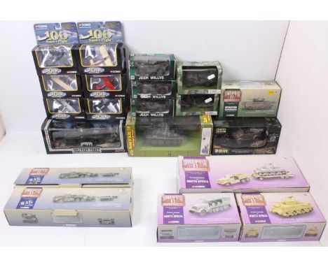 20 various boxed military interest diecast vehicles and aircraft miniatures, including Corgi WW2 Collection, Forces of Valor 