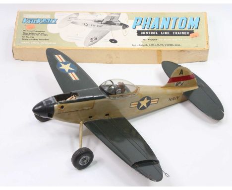 Keilkraft Balsawood and hand-painted scale model of a Phantom Control Line Trainer, with original box and leaflets, model eng