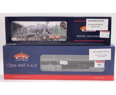 Two Bachmann Branchline 00 gauge locos &amp; tenders both BR lined black early emblem, both marked ‘returned stock, checked &