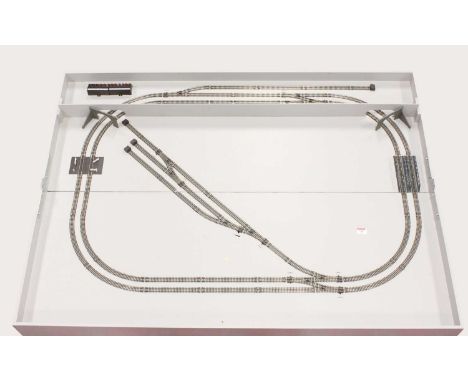 An N gauge layout very well built by Classic Baseboards comprising wooden baseboard very neatly crossed braced underneath, pa