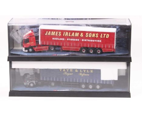 Corgi Modern Trucks series 1/50th scale diecast group, 2 examples both appears as issued to include No.75401 James Irlam Leyl