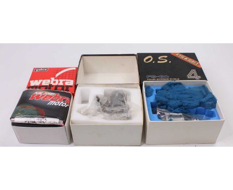 3 various boxed and part boxed Radio Controlled Nitro Four Stroke engines, to include OS Keilkraft FS-60 Four Stroke Engine b