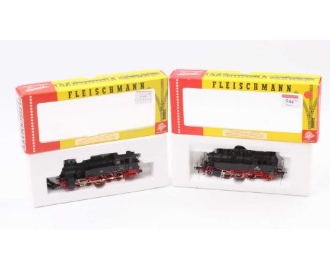 Two Fleischmann H0 tank locos: 4064 2-6-2 and 4094 0-10-0, both (E-BE)