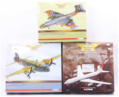 3 various boxed Corgi Aviation Archive mixed scale aircraft group, 3 examples, to include AA34803, AA34703 and AA32903 (All N