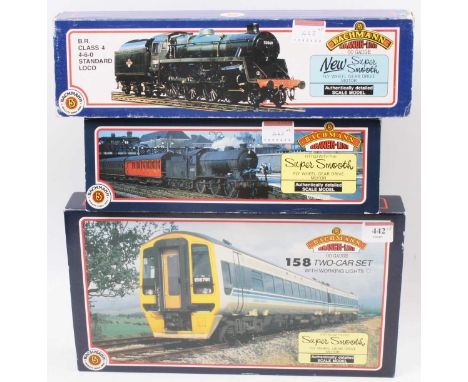 Three Bachmann Branchline locos/DMU: 31-500A class 158 DMU ‘Regional Railways’  (NM-BNM); 31-850 J36, 0-6-0 loco &amp; tender