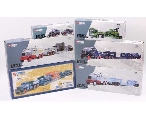 Corgi Classics and Heavy Haulage 1/50th scale commercial vehicle group, 6 boxed examples, all appears as issued, reference nu