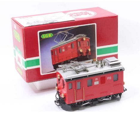 LGB Lehmann No.2046 G Scale Fo21 Rack Electric Locomotive, finished in red and numbered 21 to sides, housed in the original p