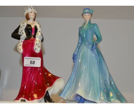 A Royal Worcester figure Runa Grace, Best Wishes;  another Alexandra, printed marks (2)