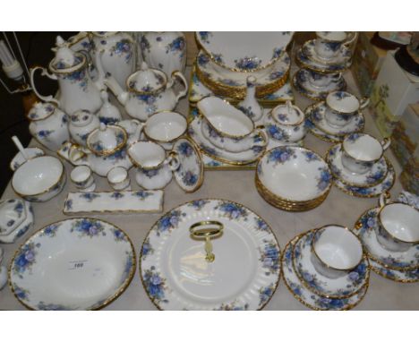 A Royal Albert Moonlight Blue Tea service;  similar trinkets;   etc 