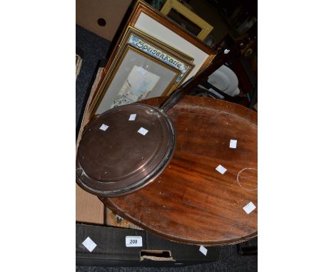 Household Goods - a set of six tapestry cushions; an oval mahogany brass bound tray ; prints; watercolour ; etc ( 1 box)
