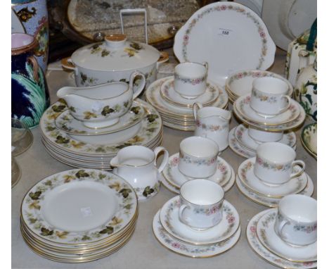 A Royal Albert Belinda pattern part tea service; a Royal Doulton Larchmont pattern part dinner service