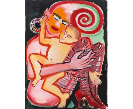 (See below for english version)Frau mit Kind. 2004Tempera, Deckweiß und Tusche auf Papier. 104&nbsp;×&nbsp;79&nbsp;cm ( 41&nb
