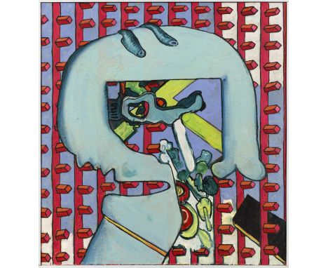 (See below for english version)„Tafel IV“. 1968Öl auf Leinwand, mit Künstlerleiste. 118&nbsp;×&nbsp;110,8&nbsp;cm ( 46&nbsp;½