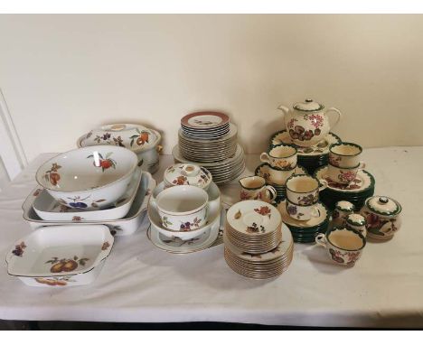 A Royal Worcester Evesham pattern part dinner and table service. A Cloverleaf 'Scented Garden' pattern tea and table service.