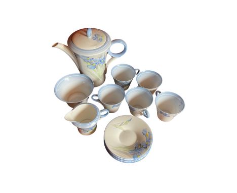 ***RE-OFFER IN 29th OCTOBER SALE AT &pound;70-&pound;100***




A Shelley Art Deco Iris pattern tea service comprising teapot