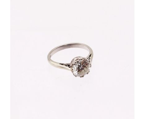 18ct White Gold Approx. 1.75ct Solitaire Round Brilliant Cut Diamond Ring Diamond Colour is approx. G/H. Diamond Clarity is a