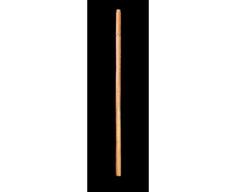 A Tibetan Priests /Shepherds tapering octagonal hardwood time stick or Ashadar. late 19th century. Worked in a similar way to