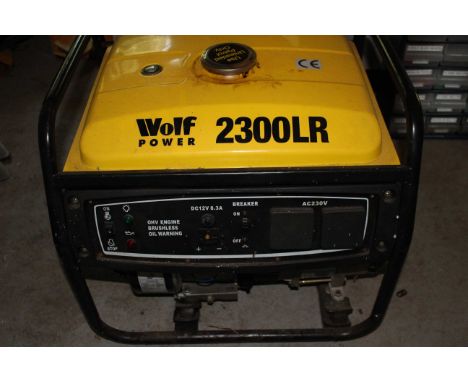 Wolf 240v (Unleaded Fuel) 2300LR Generator with OHV Engine Brushless, this item is untested.
