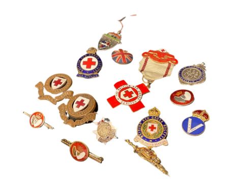 Four silver and enamel badges "King Edward School. Lichfield","Birmingham and District Social clubs etc and a quantity of ass
