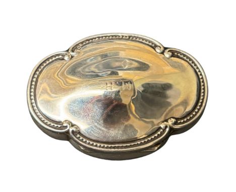 A Victorian silver snuff box of shaped oval outline, maker H.M. Birmingham 1898, 40g, 6cm wide P
