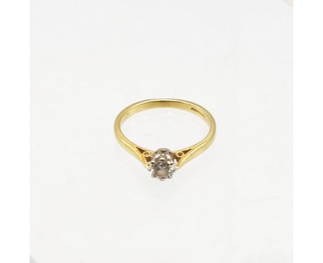 18ct Yellow Gold approx. 0.30ct Solitaire Round Brilliant Cut Diamond Ring  Diamond Colour is approx. K/L and Diamond Clarity